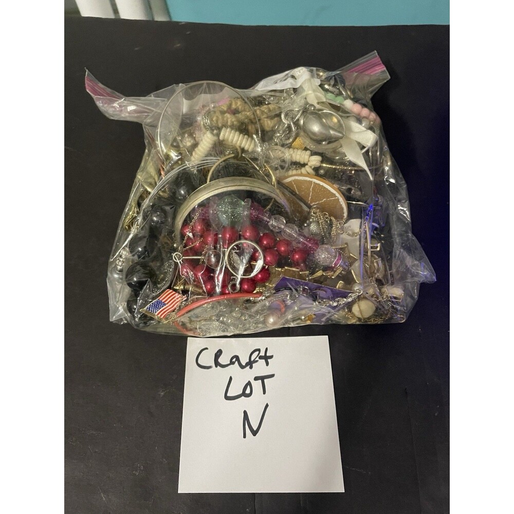 Jewelry Craft Lot Junk Broken Repurpose Recycle About 5 Pounds (N)